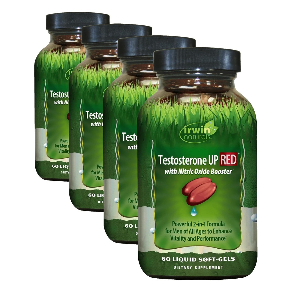 Irwin Naturals Testosterone Up Red 60 Sgels (Pack of 4)