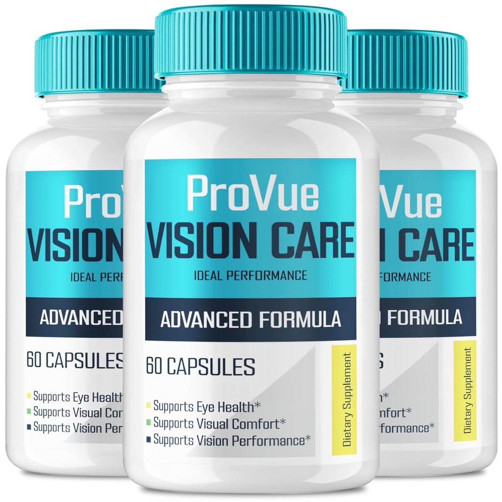 ProVue Vision Care Eye Capsules, Official ProVue Vision Care Eye Health Supplement Pills - Maximum Strength, All Natural Visual Wellness & Crystal Clear View, ProVue VisionCare Reviews (3 Pack)