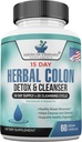 American Standard Συμπληρώματα Cleanse Colon - 60 κάψουλες Veggie, 30 Σερβιέτες – Βότανο ανάμειξη με Psyllium Husk, Senna φύλλα, Αλόη Βέρα, Τζίντζερ, Cascara Sagrada & More