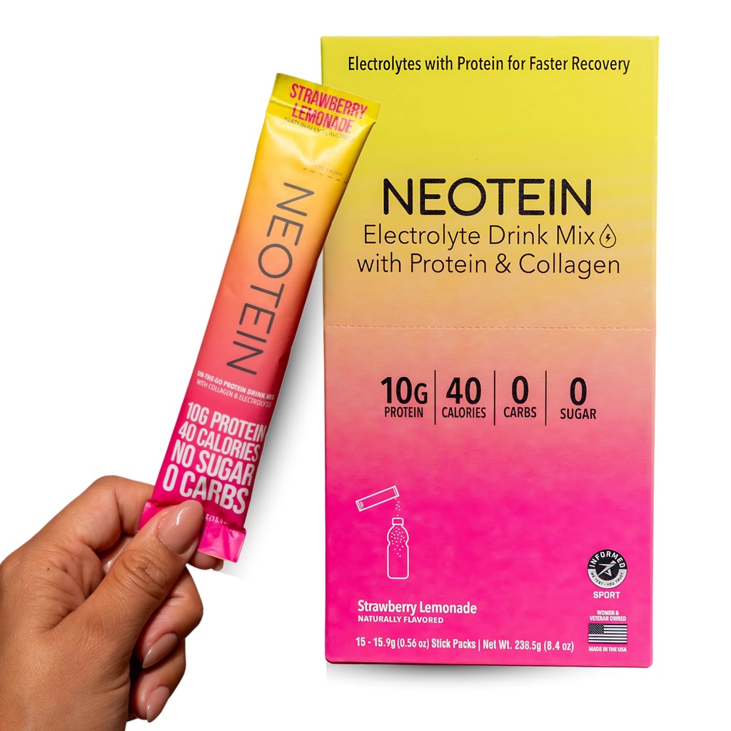 NEOTEIN: Ηλεκτρολυτές συσκευασίες σκόνης, σκόνη πρωτεΐνης με 10g Πρωτεΐνη & κολλαγόνο 
