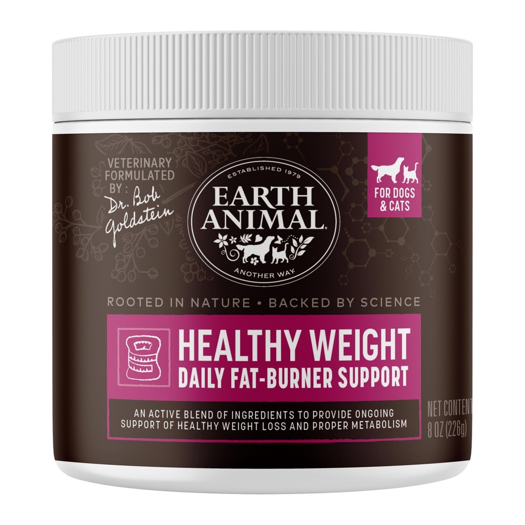 Earth Animal Apothecary Powder Supplement - Healthy Weight Nutritional Powder for Dogs & Cats - 8 oz