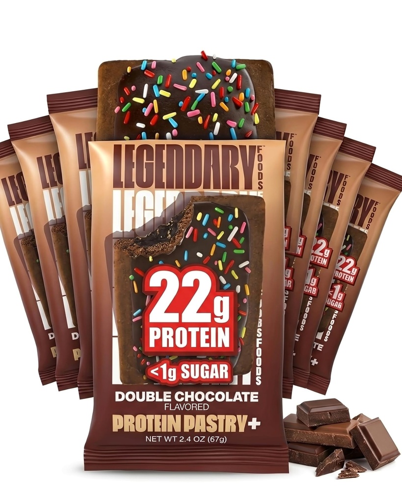 Legendary Foods High Protein Pastry, Chocolate, Low Carb/Low Sugar Snack | Original Protein Pastry, Keto Snack,Frosted Breakfast Tart, High Protein Keto Treats,Healthy Protein Snacks for Adults Kids