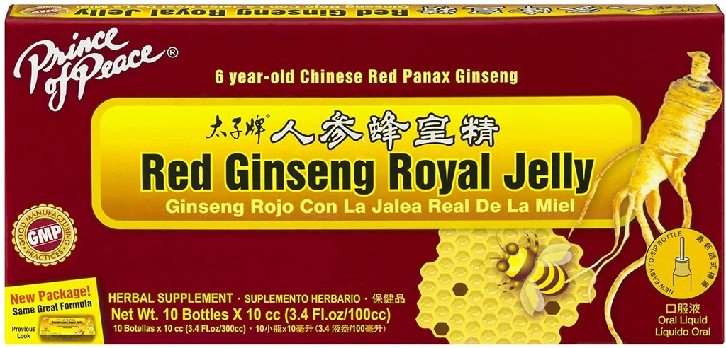 Prince Of Peace Red Ginseng Royal Jelly, 10 μπουκάλια, 0.34 fl. oz. Κάθε â € “”Ενεργειακή ενίσχυση συμπλήρωμα â € “”Ginseng Shots to Go â € “”Υποστήριξη The Bodyâ € TM s Energy System, 0.34 Fl Oz (Pack of 10)