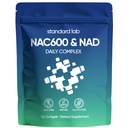 Standard Lab NAC 600mg & NAD+ Daily Complex Capsules, NAC Supplement with NAD for Antioxidant, Cellular Energy and Immune Support, Daily Wellness Formula, Non-GMO, Gluten Free, 120 Softgels