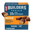 CLIF BUILDERS Minis Protein Bars - Chocolatey Peanut Butter - 10g Plant Based Protein - Gluten Free - Non-GMO - Low Glycemic - No Artificial Sweeteners - 1.2 oz. (10 Pack)