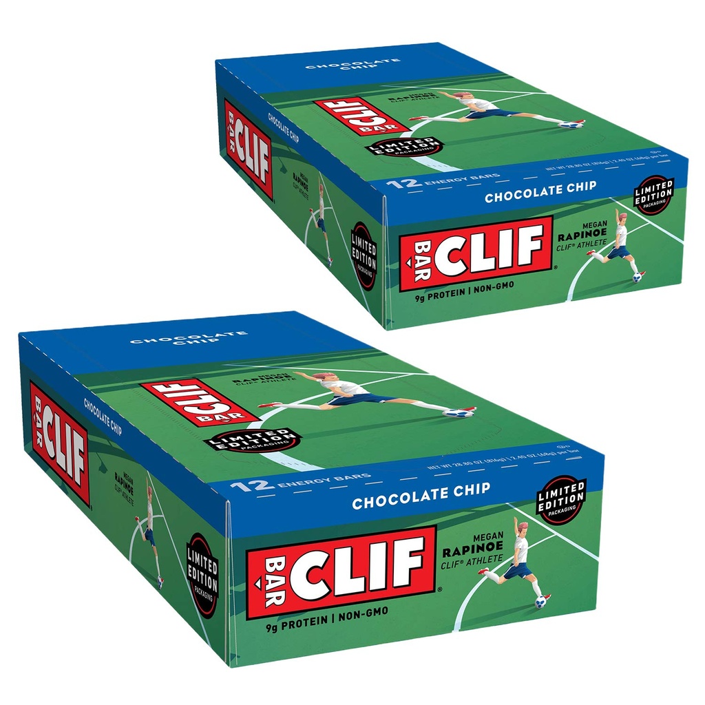 CLIF BAR - Energy Bars - Chocolate Chip Protein Bars - (2.4 oz Bars, 12 Count, 2-Pack) - Packaging May Vary