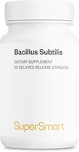 Supersmart - Bacillus Subtilis 3 Billion CFU per Day (High Potency) - Spore Probiotic Supplement | Non-GMO & Gluten Free - 60 DR Capsules