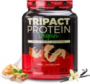 Nutrology TRIPACT Vegan Protein Pea, Rice & Pumpkin Protein, BCAAs & Glutamine Plant-based Meal Replacement Shakes for Mus Recovery & Immunity, Φυστικοβούτυρο & Βανίλια, 20 Services
