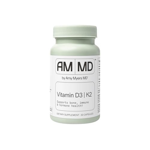 Amy Myers MD Vitamin D3/K2 10. 000 IU Κάψουλες - ημερήσιο συμπλήρωμα βιταμίνης για την υποστήριξη της υγείας των οστών, του ανοσοποιητικού και της ορμόνης - Healthy Mindset & Relaxation Aid - 30 κάψουλες