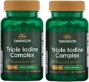 Swanson Triple Iodine Complex-Natural Supplement for Vital Thyroid Support-Promotes Metabolic Function, Increased Red Blood Cell Production, & Heart Health-(60 Veggie Capsules, 12.5mg Each) 2 Pack