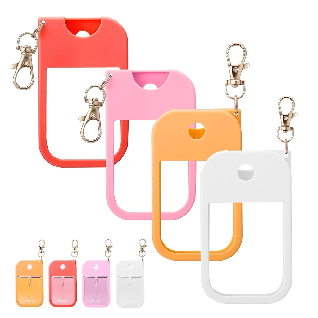 Protective Silicone Case for Touchland Hand Sanitizer with Keychain | Compatible with Power Mist & Glow Mist 1 fl oz | Anti-Slip Grip, Travel Cover Sleeve