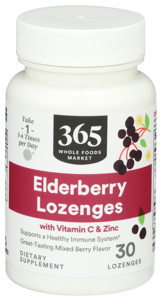365 By Whole Foods Market, Elderberry Zinc Lozenges, California Only, 30 Count