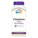 21ος αιώνας 2000 mg κανέλα Plus Chromium Vegetarian Κάψουλες (120 Count), Συμπληρώματα κανέλας Υποστηρίζει ζάχαρη & υδατάνθρακες Μεταβολισμός, Χωρίς γλουτένη, Μη ΓΤΟ, Όχι Προστιθέμενες Τεχνητές Γεύσεις