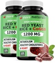 Red Yeast Rice 1200 mg Κάψουλες με CoQ10 - Διατήρηση Υγιεινή Χοληστερόλη Επίπεδα, Φυτική Καρδιά Υγεία Vegan Red Yeast Rice Supplement - Red Rice Yeast with CoQ10 for Women & Men - 120 Ct (2-Pack)