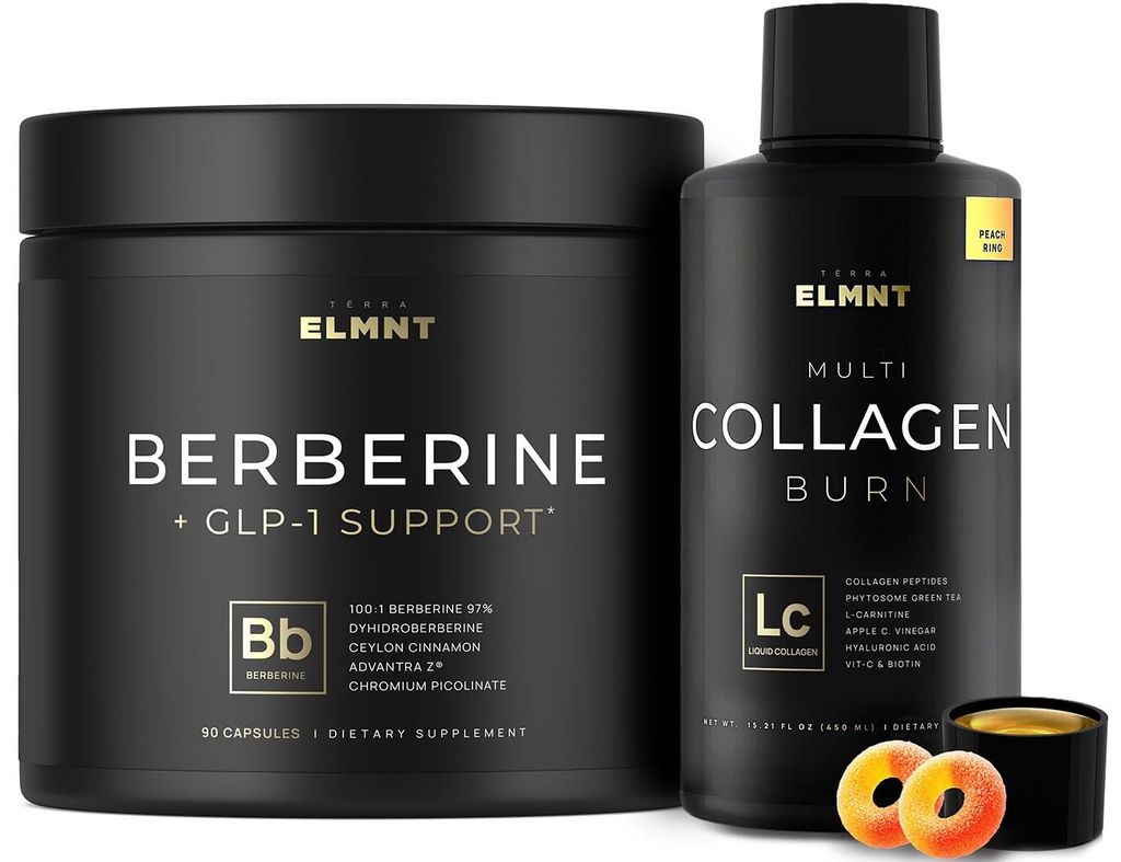 TERRA ELMNT GLP-1 Berberine and Liquid Collagen Weight Loss for Women Bundle