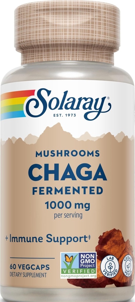 SOLARAY Fermented Chaga Mushroom 1000 mg 
