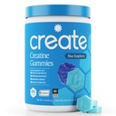 Δημιουργία Creatine Μονοένυδρη Gummies για άνδρες & γυναίκες, Boost Focus, Δύναμη, και αντοχή, Anti-Melting Formula, Vegan, Gluten-free, Μη-GMO, 1,5g Creatine per Gummy (Blue Raspberry, 90 ct)