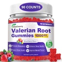 90 Count | Valerian Root Gummies with Melatonin & L-Theanine, Natural Valerian Root Extract Supplements for Deep Zzz, Relaxation & Calming, Mixed Berry Flavor, Sugar Free, Non-GMO