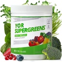 YOR SUPERGREENS - Green Powder, High Antioxidants, Great Tasting, Energy & Performance, Digestion, Skin Health, Immunity Support, Spirulina, Chlorella, Probiotics, Natural Flavor, No Sugar Added