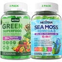 Nextdia Bundle: Super Greens Gummies 2 Pack & Sea Moss Gummies 2 Pack
