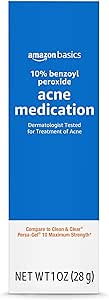 Βασικά 10% Benzoyl Peroxide Acne φαρμακευτική αγωγή, μέγιστη αντοχή, 1 ρευστή ουγγιά Gel πρόσωπο