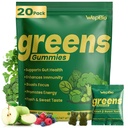Daily Greens Gummies for Women and Men, Superfood Multivitamin Gummy with Fruits and Veggies Blend, Spirulina, Chlorella, Adaptogens & Prebiotic Fiber, for Gut Health and Immune Support - 160 Count