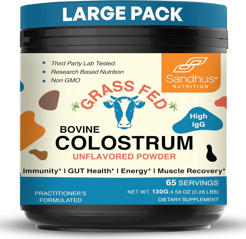 Sandhu's Grass Fed Bovine Colostrum σκόνη για τους ανθρώπους, Ενήλικες 