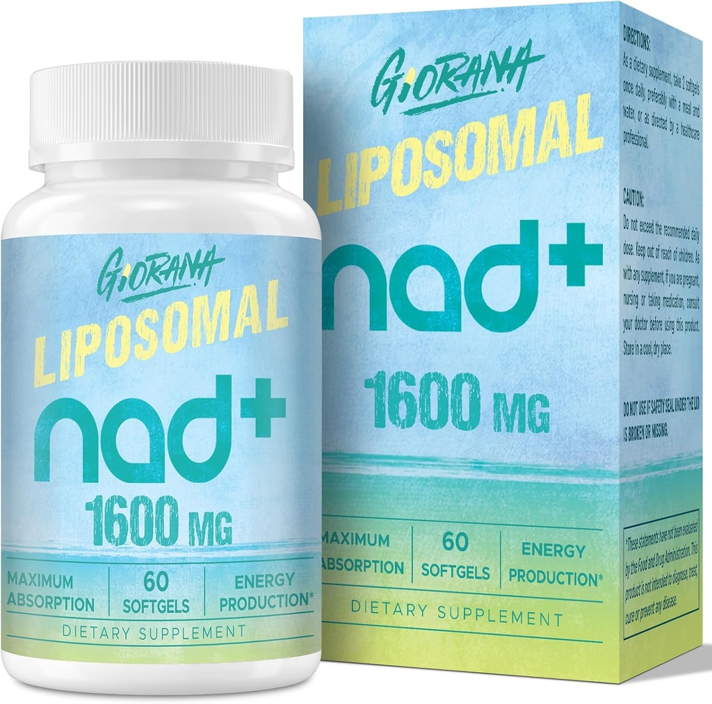 1600 MG Liposomal NAD+ συμπλήρωμα, NAD+ συμπλήρωμα ενίσχυσης, Superior Απορρόφηση, βιταμίνη Β3 για την άμυνα γήρανσης, μακροζωία, ενέργεια, επισκευή, μη GMO, 60 Softgels