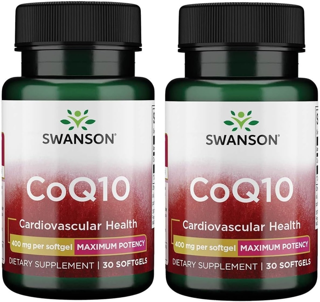 Swanson CoQ10 - Βοηθά στην προώθηση της υγείας της καρδιάς, την υποστήριξη της ενέργειας, & Βοηθήματα Γενική Καρδιαγγειακό Σύστημα Υγεία - Βοηθά στη διατήρηση του συνένζυμου Q10 συμπλήρωμα - (30 Softgels, 400mg το καθένα)