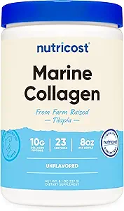 Nutricost Marine Collagen Powder Sustainably Sourced Fish (8 oz) - 23 Servings, 9 G Protein Per Serving, Non-GMO, GMP Compliant