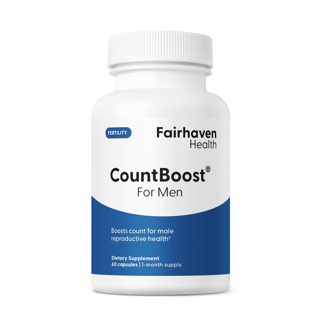 Fairhaven CountBoost για τους άνδρες Βέλτιστη Κόμη και όγκο συμπλήρωμα γονιμότητας αρσενικό - Προ-Σύλληψη Διατροφή για Αυτόν - με Ashwagandha, βιταμίνη C, και CoQ10-60 κάψουλες