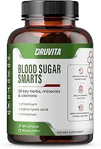Blood Sugar Smarts - 20 Βασικά Βότανα, Ορυκτά & Βιταμίνες - με Χρώμιο, Άλφα Λιποϊκό Οξύ, Κανέλα & Πικρό Μελόνι, για Άνδρες Γυναίκες- Μη ΓΤΟ Φυσικό- 120 Κάψουλες 60 Ημέρα προσφοράς