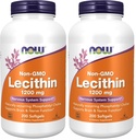NOW Foods Supplements, Lecithin 1200 mg with Naturally Occurring Phosphatidyl Choline, 200 Softgels, (Pack of 2)