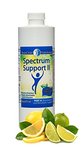 BrainChild Nutritionals Spectrum Support II P5P Vitamins Liquid Supplement for Autism - Bioavailable B6 (P-5-P) with Herbs for Kids & Adults on the Spectrum, Gluten-Free - Lemon Lime 16oz