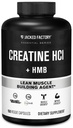 Jacked Factory Creatine HCL + κάψουλες HMB - Συνεργατικό CON-CRET, myHMB, & Vitamin D Formula για βελτιωμένη ανάπτυξη, δύναμη, & μειωμένη μυϊκή διάσπαση - 150 κάψουλες