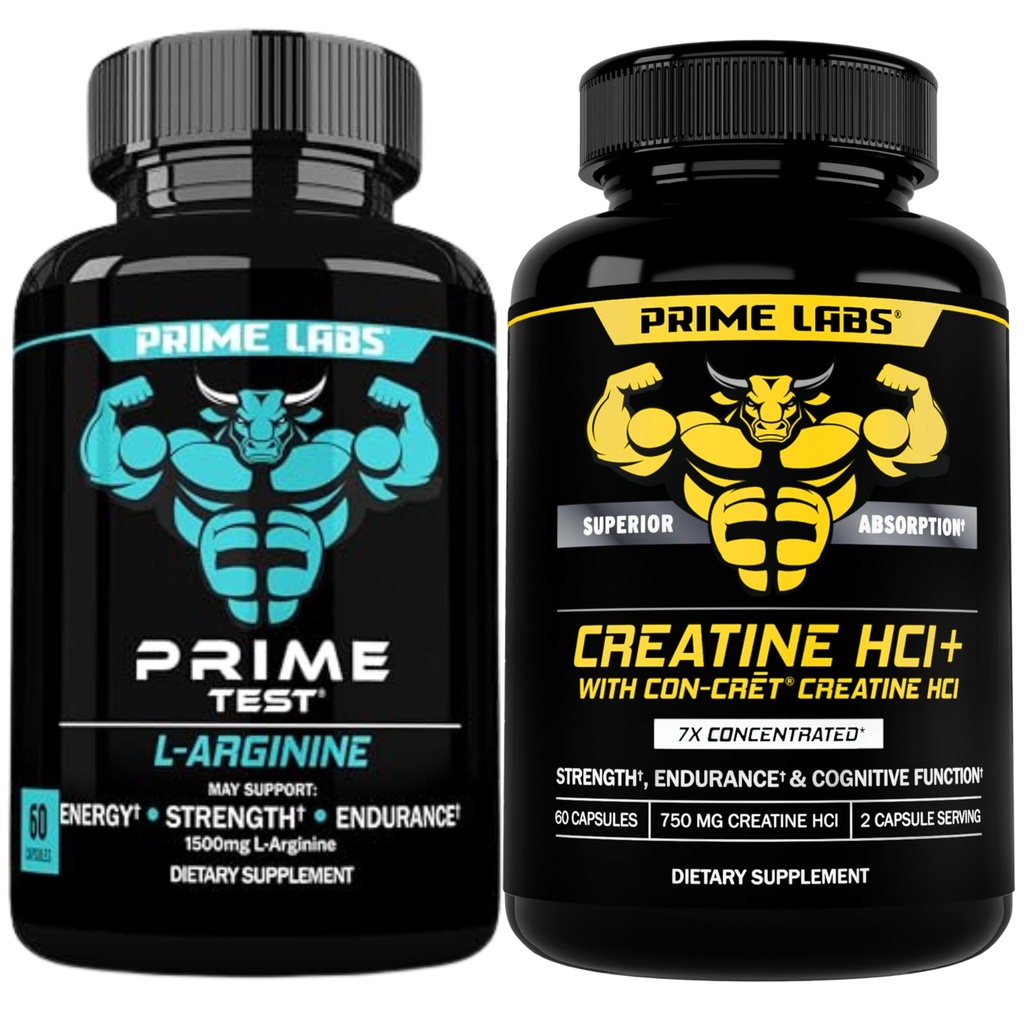 Prime Labs L Arginine (60 ct) + Creatine HCl Capsules (60 ct)