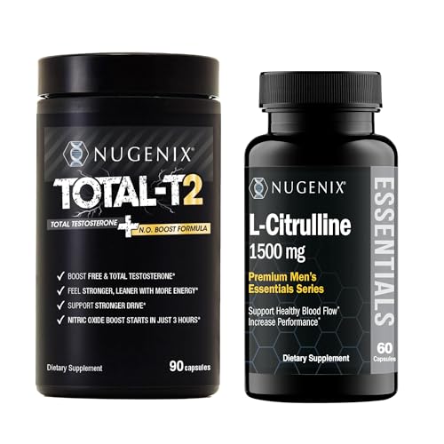 Nugenix Total-T2 Testosterone Booster for Men + Essentials L-Citrulline Supplement 1500mg - Bundle