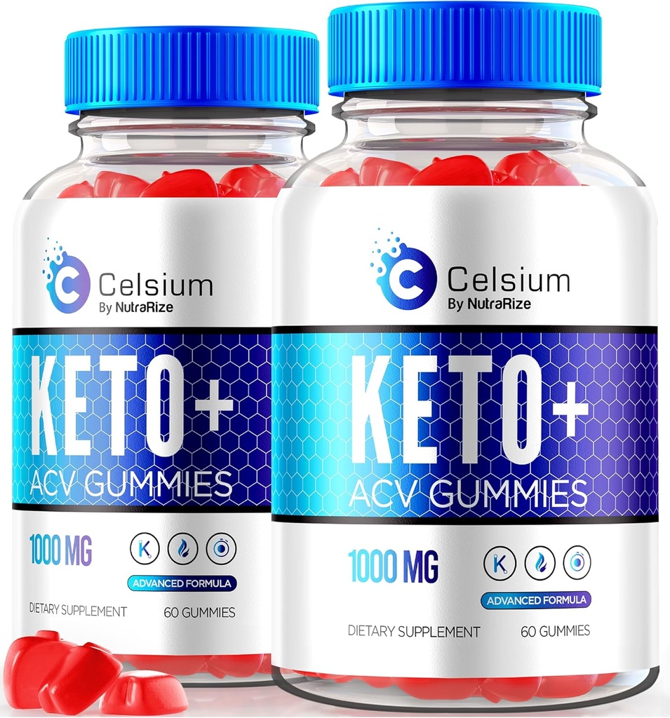 NutraRize (Pack of 2 Celsium Keto+ACV Gummies, Advanced Formula 1000MG Apple Cider Vinegar, All-Natural Keto Official, Celsium Dietary Supplement, Reviews (120 Gummies)