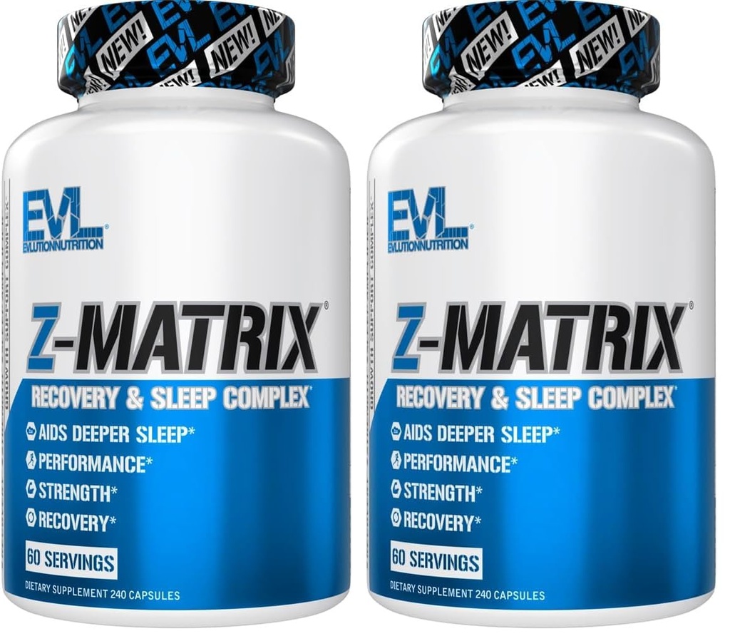 Evlution EVL Post Workout Recovery Supplement - Magnesium and Zinc - ZMatrix Zinc Magnesium Aspartate Muscle Recovery Supplement for Sleep Support and Muscle Health (Pack of 2)