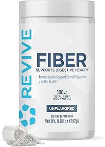 Revive MD Fiber Supplement for Digestive & Gut Health - 5g Dietary Fiber Υποστηρίζει ένα Υγιές Digestive System με το Psyllium Husk & More - 30 Services, Unflaved