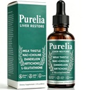 Purelia Liver Restore, Complete Liver Support Drops, with Milk Thistle, Dandelion, Choline, L-Glutathione for Liver Cleanse, Non-GMO, Gluten Free, 2Fl Oz(60ml)