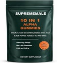 Supreme Male 10 in 1 Alpha Gummies, Herbal Performance Blend with Shilajit, Ashwagandha, Tongkat Ali & Black Musli, Upports Daily Energy, Stamina & Male Wellness, Sugar-Free, Vegan | 60 Gummies