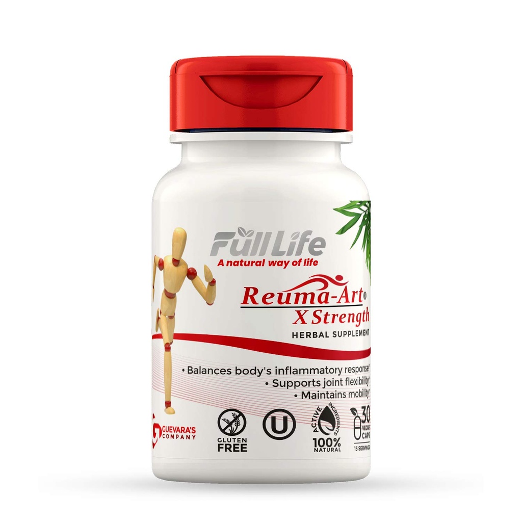 Full Life Reuma Art X Strength – 400 mg Herbal Supplements - Providing Strength and Relief – Supports Joint Pain – 30 Veggie Capsules