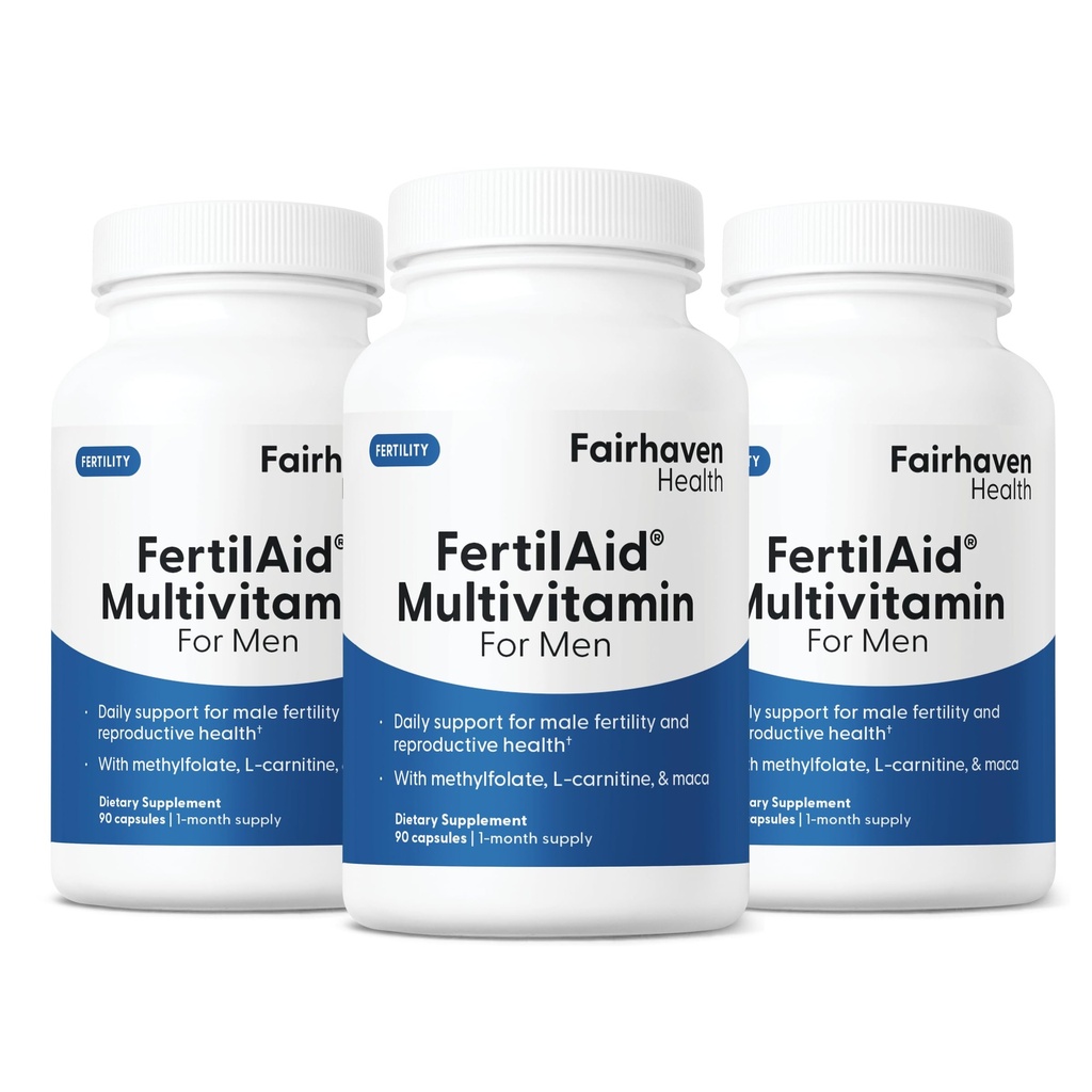 Fairhaven υγεία 3 μηνών FertilAid για τους άνδρες προγεννητική αρσενικό συμπλήρωμα γονιμότητας 