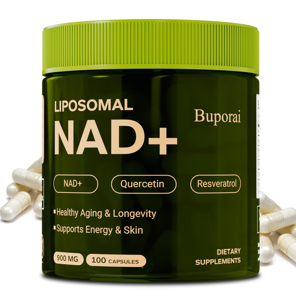 NAD Supplement 900mg with Resveratrol & Quercetin, NAD Supplement for Anti-Aging, Cellular Energy & Repair-100 Capsules