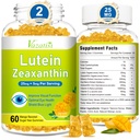 Eye Vitamins Lutein & Zeaxanthin Gummies, Sugar Free Eye Health Supplements with Bilberry, Astaxanthin - Support Blue Light, Visual Function and Macular Health - Mango Flavored, 120 Count