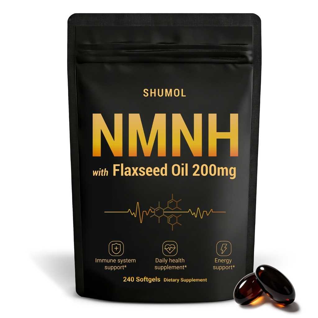 NAD Supplement 240 Softgels, Liposomal NMNH Softgel 500mg with Flaxseed Oil 200mg | Supports Energy & Healthy Anti Aging | High Absorption NAD Supplements for Women & Men | Non-GMO, Gluten Free
