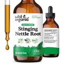 Άγρια & οργανική ψηφιδωτή ψηφίδα - Stinging Nettle Root Extract σταγόνες για άνδρες & γυναίκες - Υγρή Urtica Dioica συμπλήρωμα - Vegan, ζάχαρη & αλκοόλ-ελεύθερο - 4 fl oz