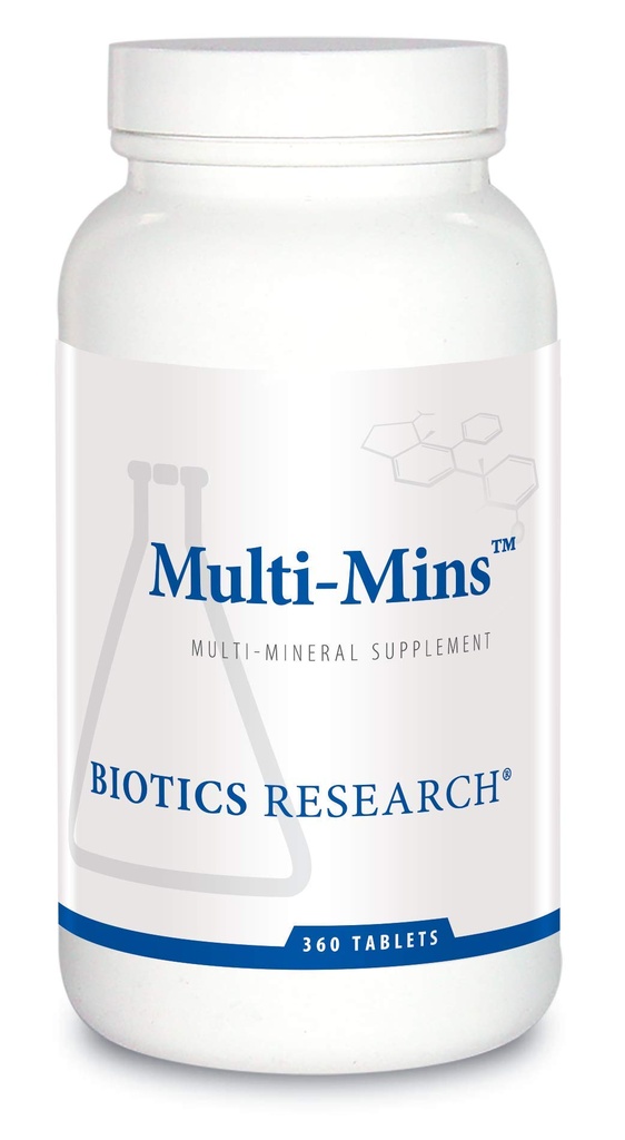 Biotics Research Multi-Mins - Bioavailable & Potent Multi Mineral Supplement, Balanced Mineral Chelates & Whole Food Trace Minerals with Magnesium, Chromium, Iodine - Easily Absorbed - 360 Tablets