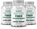 Organics Ocean Better Fiber - Daily Fiber Supplement - Soften Stool for Accessless Bowel Movies - with Psyllium Hulk and Slippery Elm - 3 Μπουκάλια